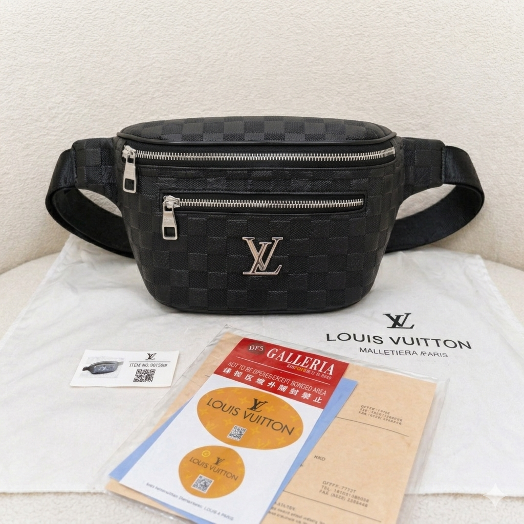 Louis Vuitton Damier Graphite Belt Bag (LV Logo)