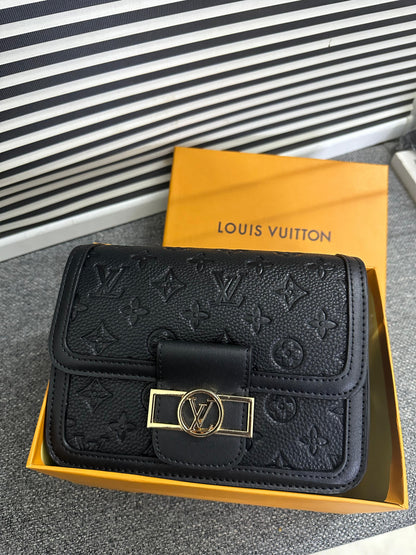 Louis Vuitton Dauphine MM Monogram Empreinte Bag (Black)