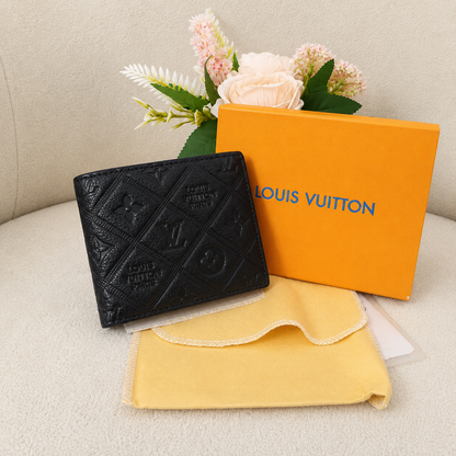Louis Vuitton Embossed Bi-Fold Wallet – Black Edition
