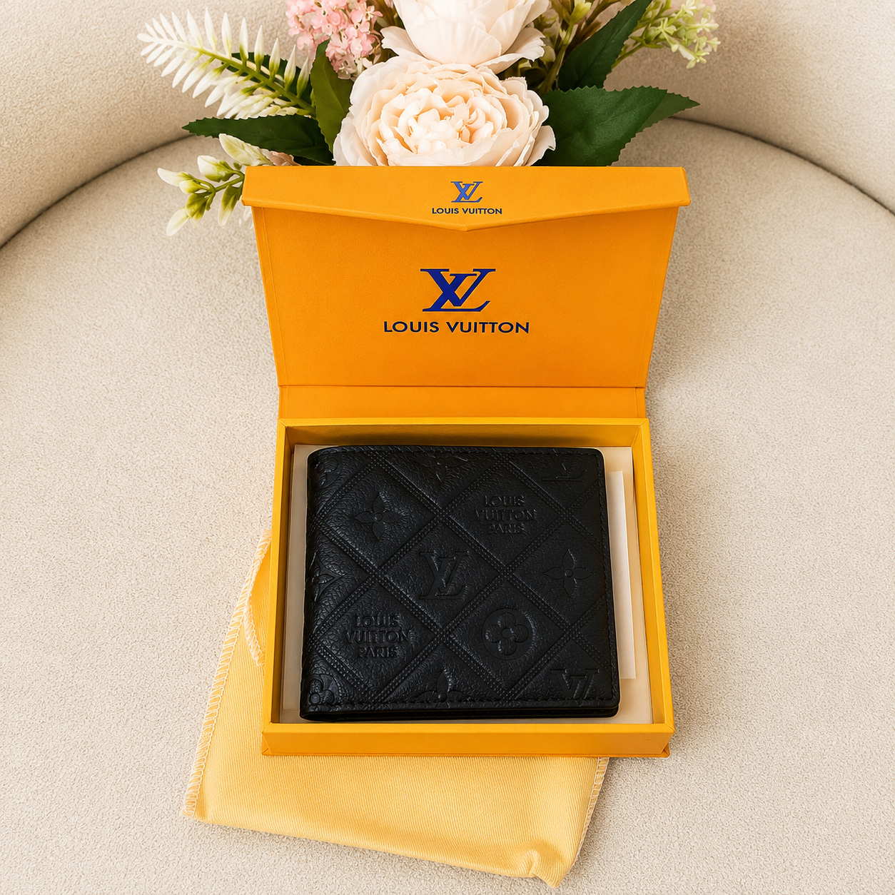 Louis Vuitton Embossed Bi-Fold Wallet – Black Edition