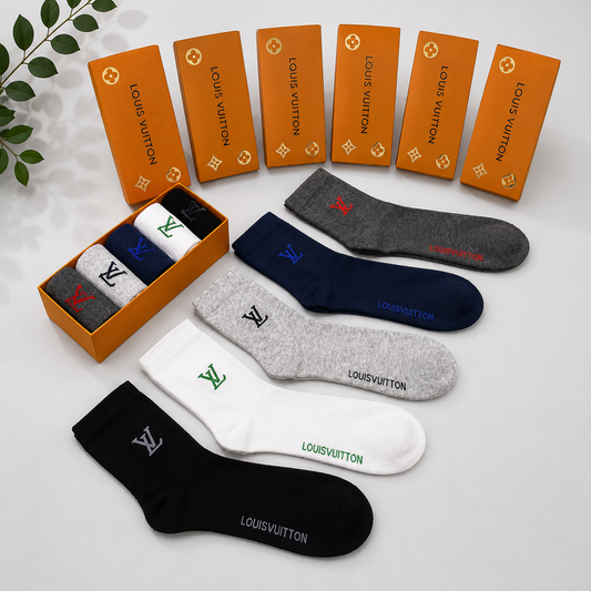 Louis Vuitton LV Logo Premium Crew Socks