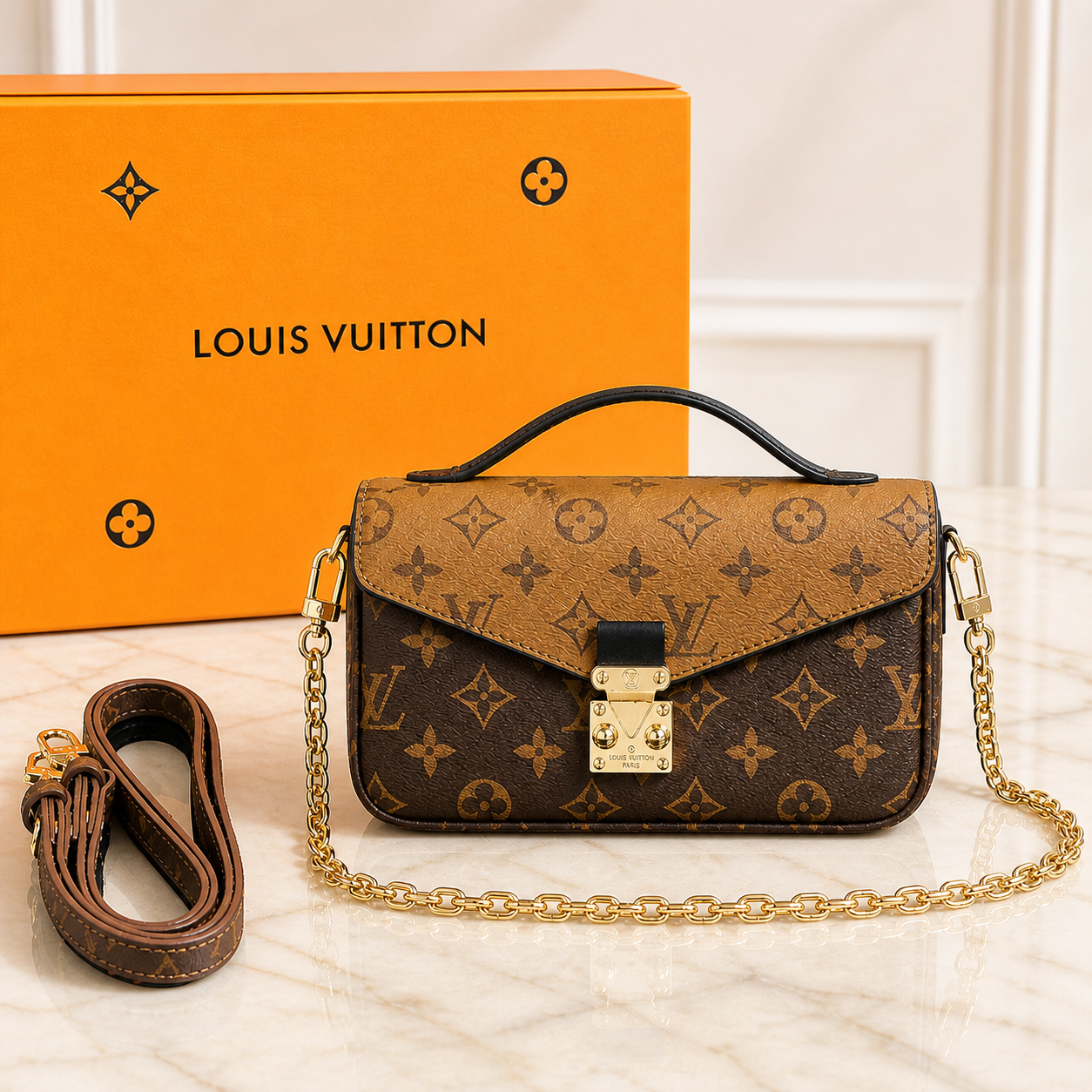 Louis Vuitton Mini Pochette Trunk Style Shoulder Bag