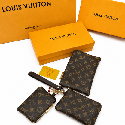 Louis Vuitton Monogram Canvas Wristlet Pouch Set