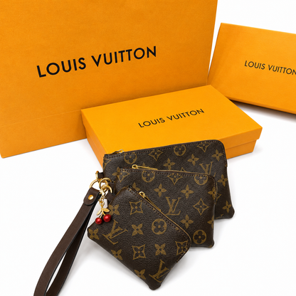 Louis Vuitton Monogram Canvas Wristlet Pouch Set