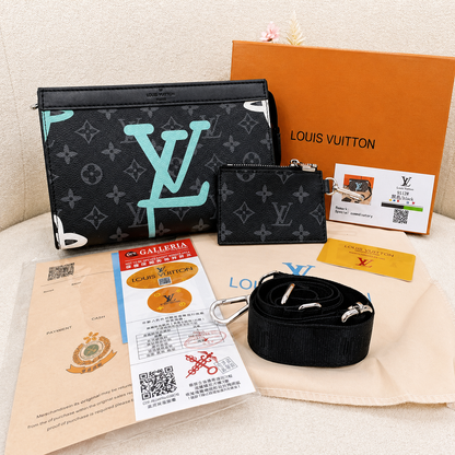 Louis Vuitton Monogram Eclipse Premium Crossbody Clutch Bag