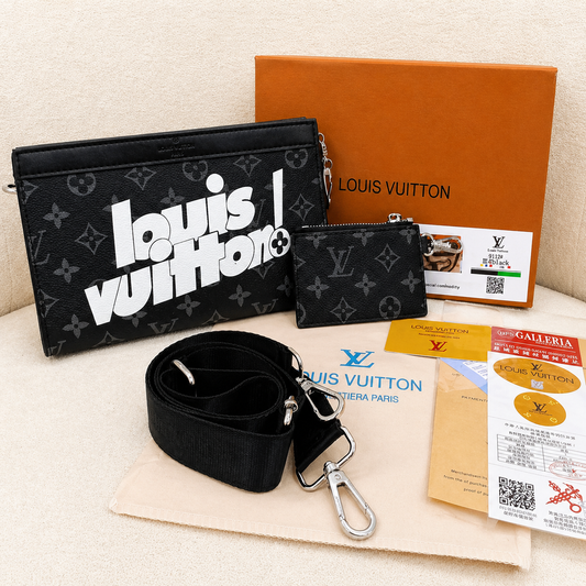 Louis Vuitton Monogram Eclipse Premium Crossbody Clutch Bag