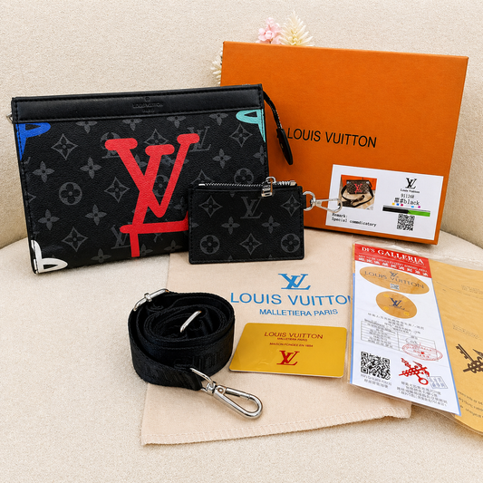 Louis Vuitton Monogram Eclipse Premium Crossbody Clutch Bag