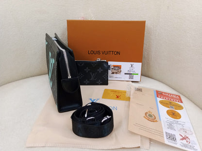 Louis Vuitton Monogram Eclipse Premium Crossbody Clutch Bag