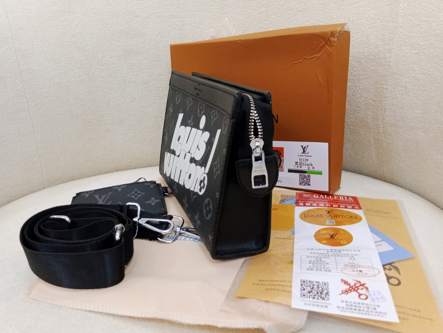 Louis Vuitton Monogram Eclipse Premium Crossbody Clutch Bag