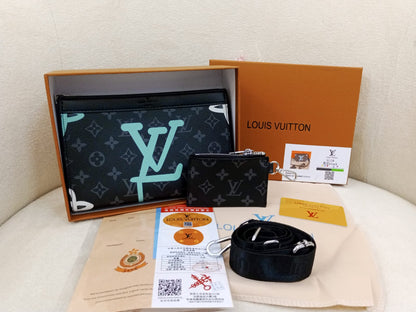 Louis Vuitton Monogram Eclipse Premium Crossbody Clutch Bag