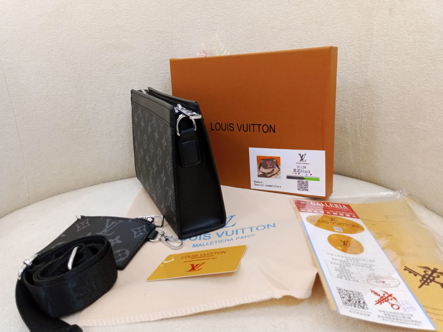 Louis Vuitton Monogram Eclipse Premium Crossbody Clutch Bag
