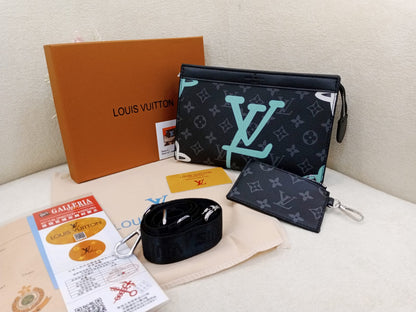 Louis Vuitton Monogram Eclipse Premium Crossbody Clutch Bag