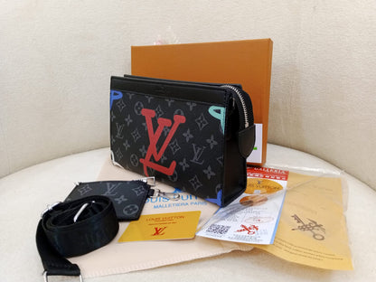 Louis Vuitton Monogram Eclipse Premium Crossbody Clutch Bag