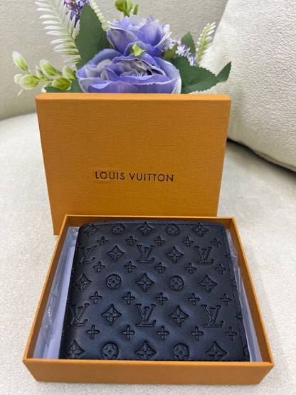 Lo-uis Vuitton Monogram Embossed Bi-Fold Wallet Style