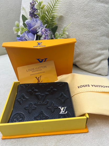 Lo-uis Vuitton Monogram Embossed Bi-Fold Wallet Style