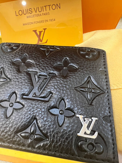 Lo-uis Vuitton Monogram Embossed Bi-Fold Wallet Style