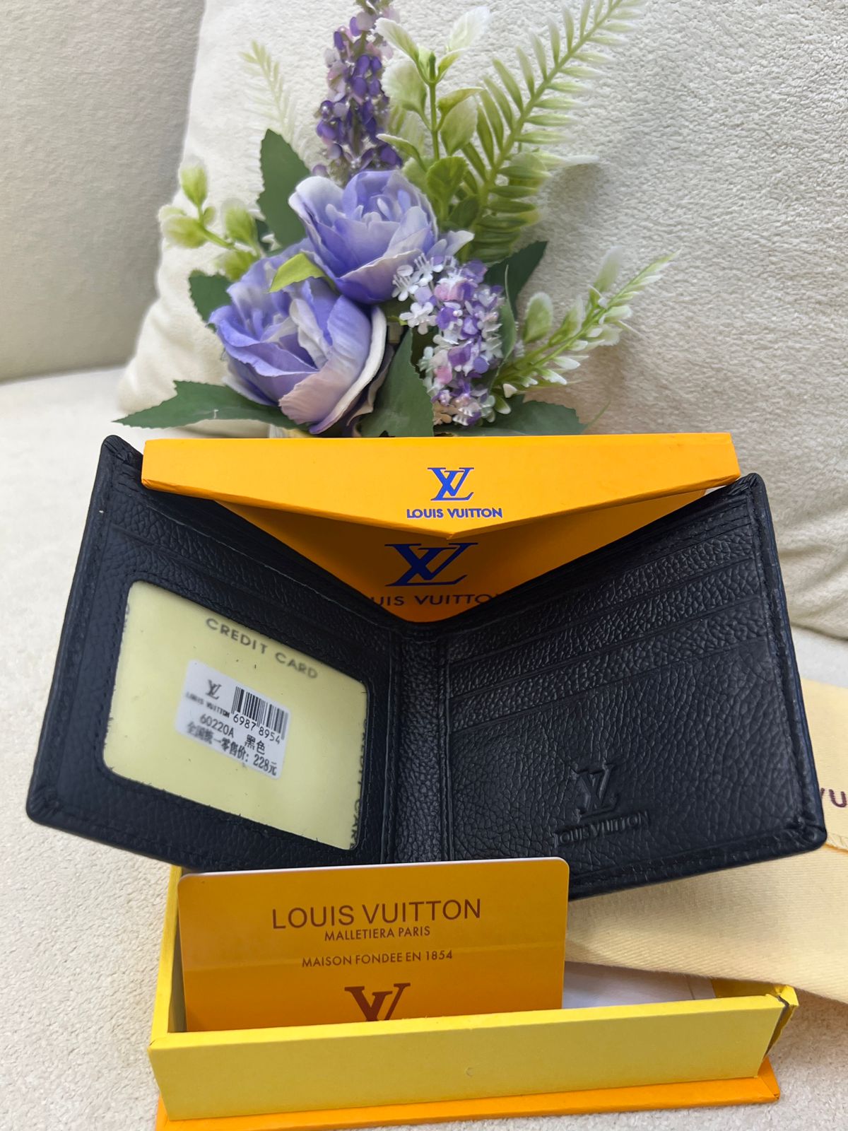Lo-uis Vuitton Monogram Embossed Bi-Fold Wallet Style
