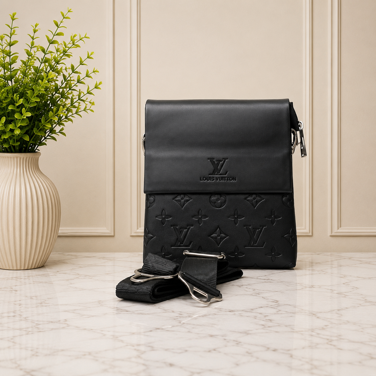Louis Vuitton Monogram Embossed Leather Messenger Bag