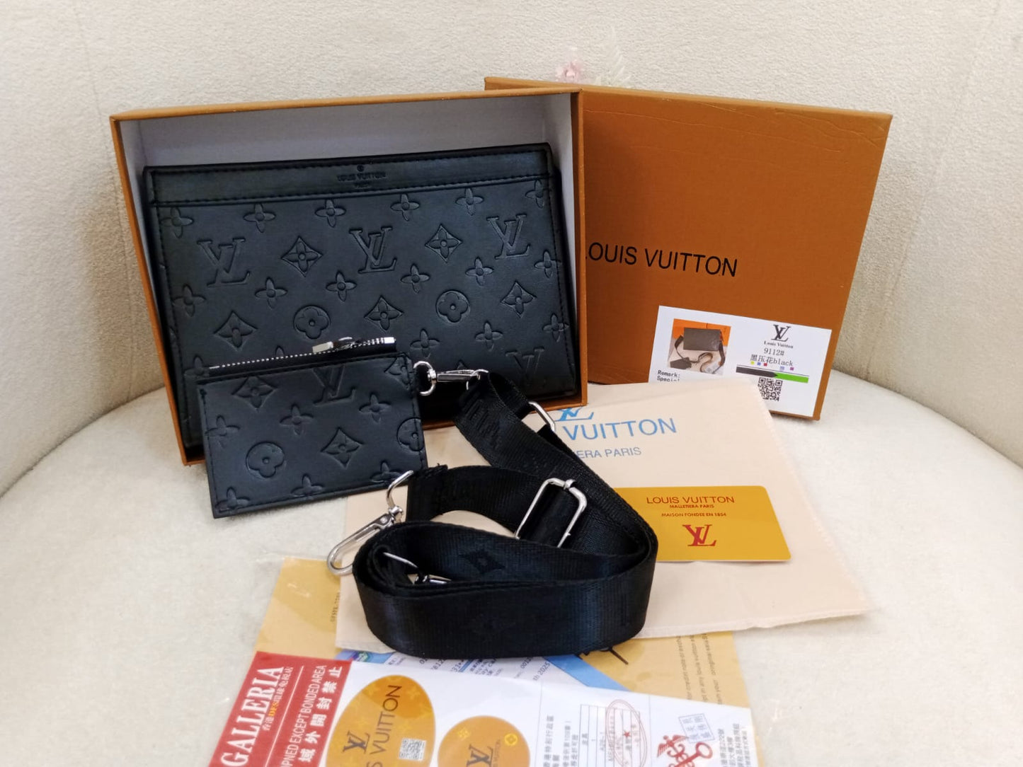 Louis Vuitton Monogram Embossed Premium Crossbody Clutch Bag