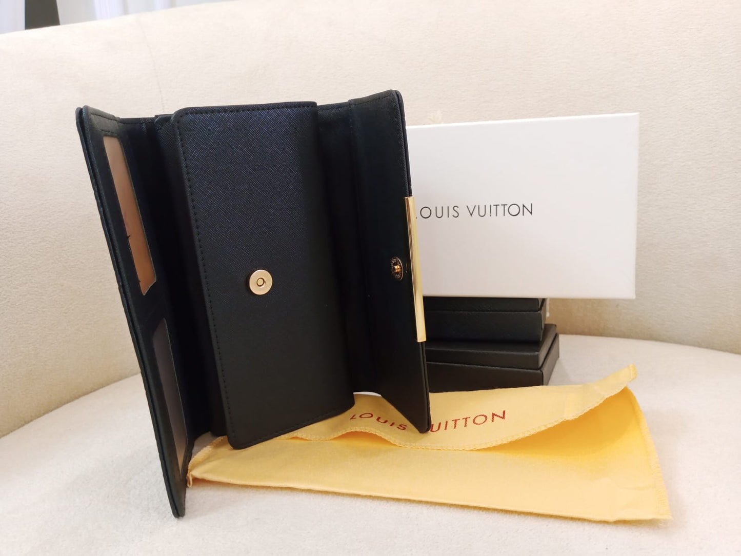 Louis Vuitton Monogram Flap Wallet with LV Lock