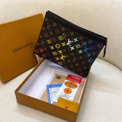 Louis Vuitton Monogram Multicolor Zip Clutch (Rainbow LV Print)