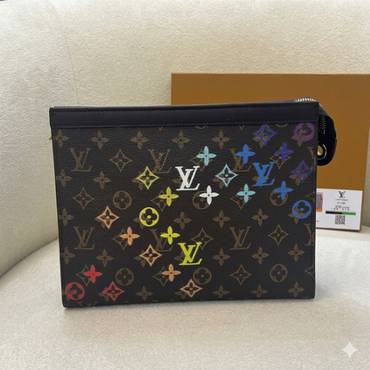 Louis Vuitton Monogram Multicolor Zip Clutch (Rainbow LV Print)
