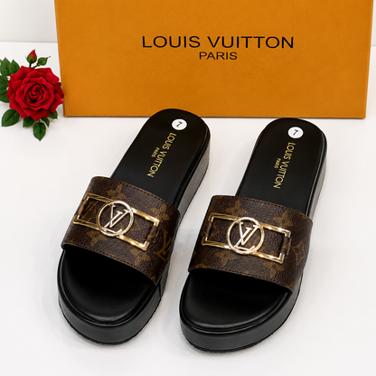 Louis Vuitton Monogram Platform Slide Sandals