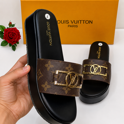 Louis Vuitton Monogram Platform Slide Sandals