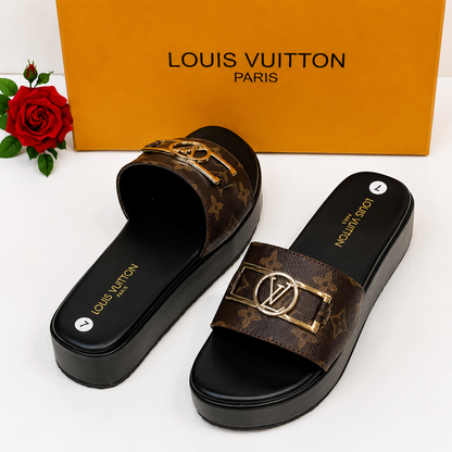 Louis Vuitton Monogram Platform Slide Sandals