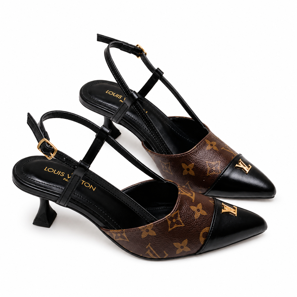 Louis Vuitton Monogram Pointed-Toe Slingback Heels