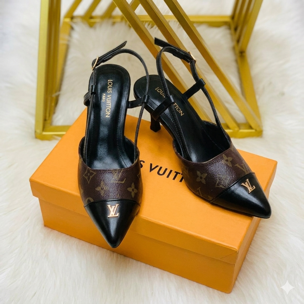Louis Vuitton Monogram Slingback Heels – Elegant Pointed Toe Pumps
