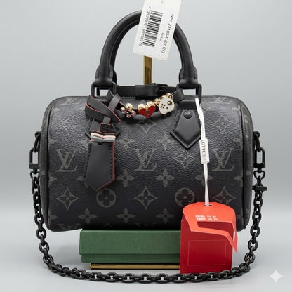 Louis Vuitton Nano Speedy Embossed Leather Bag