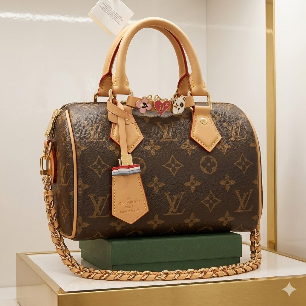 Louis Vuitton Nano Speedy Embossed Leather Bag