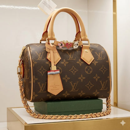 Louis Vuitton Nano Speedy Embossed Leather Bag