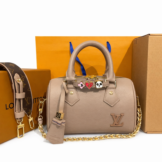 Louis Vuitton Nano Speedy Embossed Leather Bag