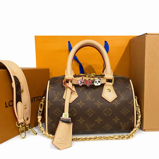 Louis Vuitton Nano Speedy Embossed Leather Bag