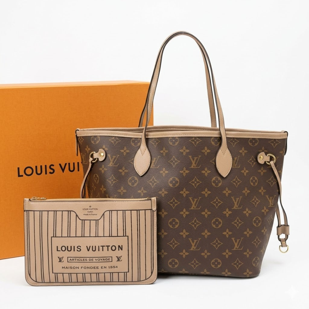 Louis Vuitton Neverfull GM Monogram Tote Bag With Removable Pouch