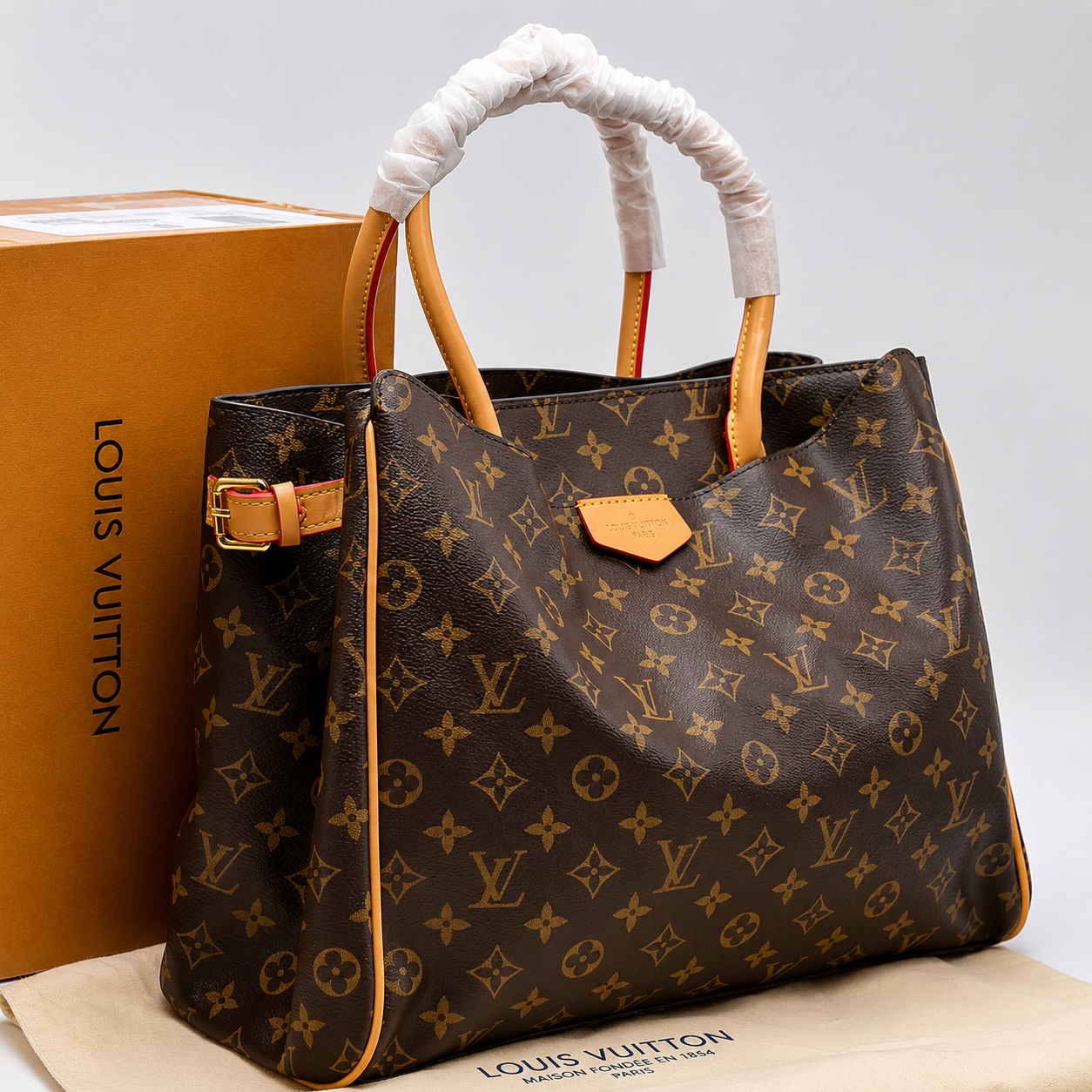 Louis Vuitton Soft Leather Carryall Tote Bag