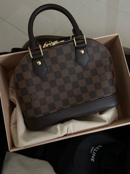 Louis Vuitton Alma BB Bag (Damier Ebene Canvas) - Official Model