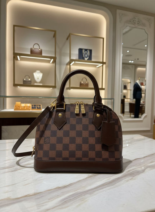 Louis Vuitton Alma BB Bag (Damier Ebene Canvas) - Official Model