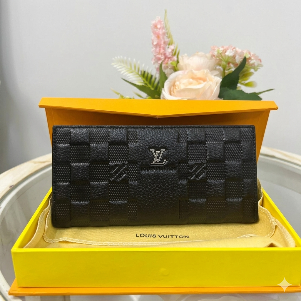Lo-uis Vuitton Damier Embossed Long Wallet Style