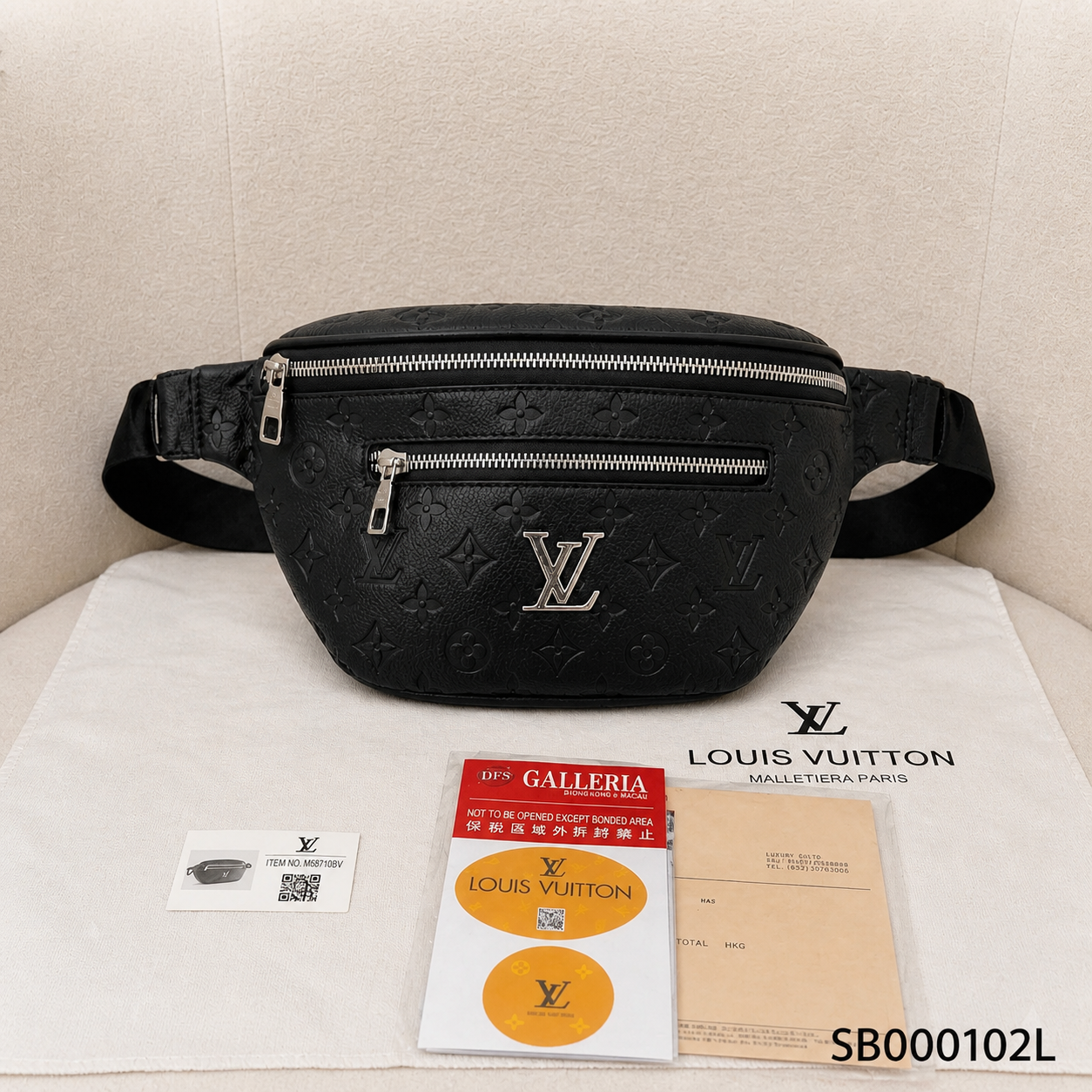 Louis Vuitton Embossed Leather Belt Bag (LV Monogram)