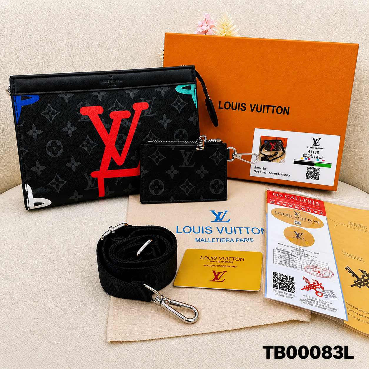 Louis Vuitton Monogram Eclipse Premium Crossbody Clutch Bag