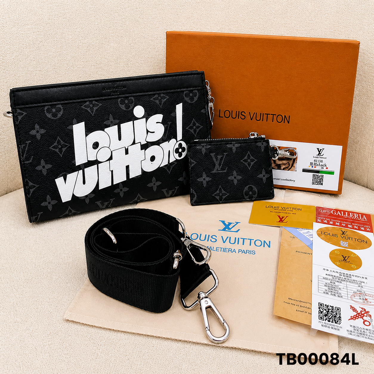 Louis Vuitton Monogram Eclipse Premium Crossbody Clutch Bag