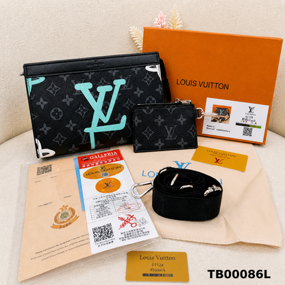 Louis Vuitton Monogram Eclipse Premium Crossbody Clutch Bag