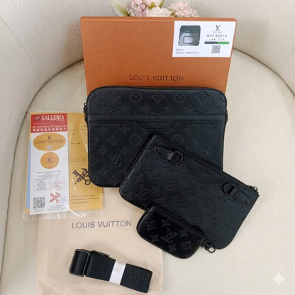 Louis Vuitton Trio Messenger Bag Monogram Shadow Leather