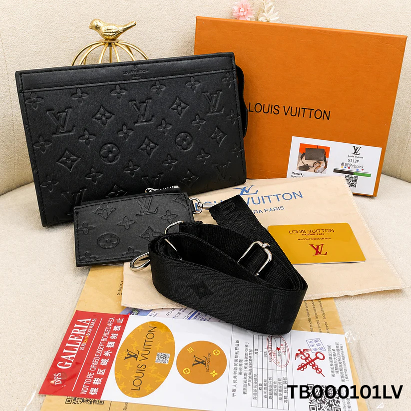 Louis Vuitton Monogram Embossed Premium Crossbody Clutch Bag