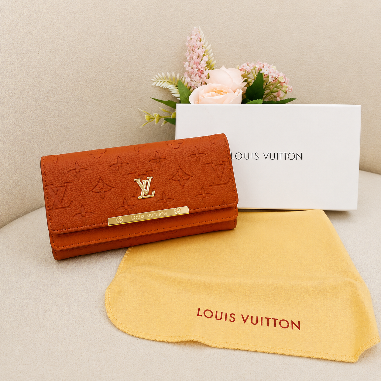 Louis Vuitton Monogram Flap Wallet with LV Lock