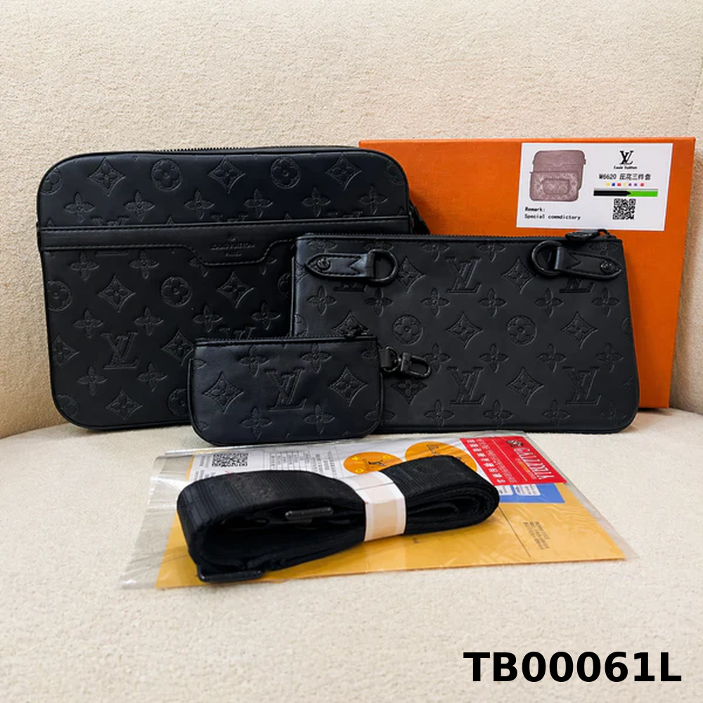 Louis Vuitton Trio Messenger Bag Monogram Shadow Leather