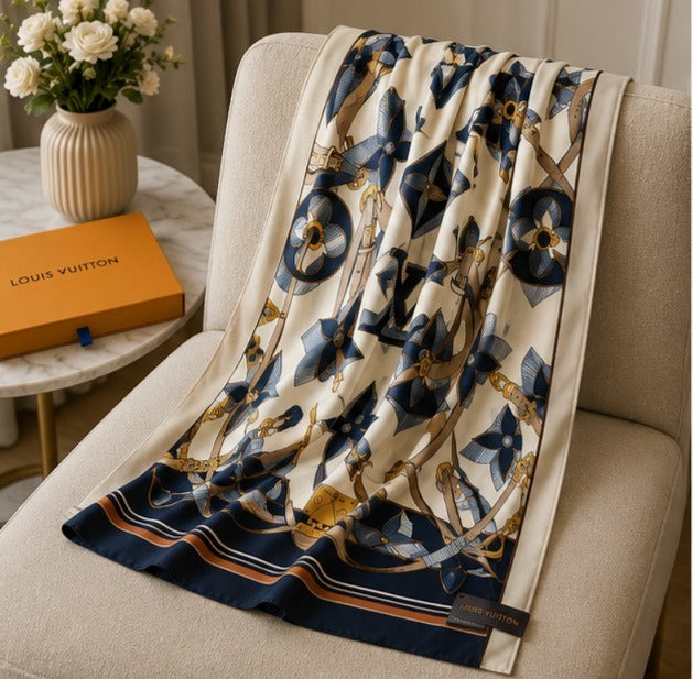 Louis Vuitton Monogram Floral Silk Feel Women's Stole